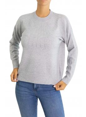 Maglione con brillantini tinta unita 